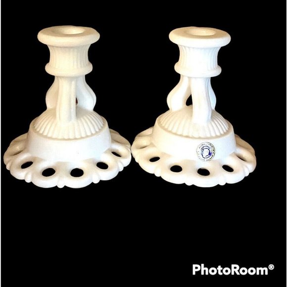 Westmoreland Glass Accents Westmoreland Milk Glass Candle Holders